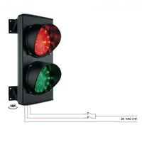 SEMAFORO 2 LUCI 24 LED VERDI E ROSSI 24Vac IP65 Securvera SS-SLDS2LRVRD