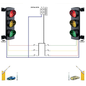 2 SEMAFORI 3 LUCI 6 SCHEDE DA 24 LED ROSSI GIALLI VERDI Securvera SK-STLS3LRGVB