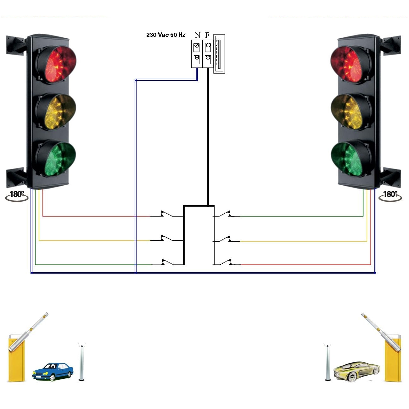 2 SEMAFORI 3 LUCI 6 SCHEDE DA 24 LED ROSSI GIALLI VERDI Securvera SK-STLS3LRGVD