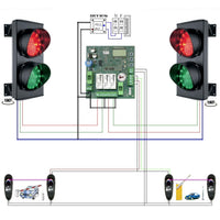 KIT IMPIANTO SEMAFORICO 2 LUCI LED ROSSO VERDE 24Vac 3W Securvera SK-SLD2SL2FTC