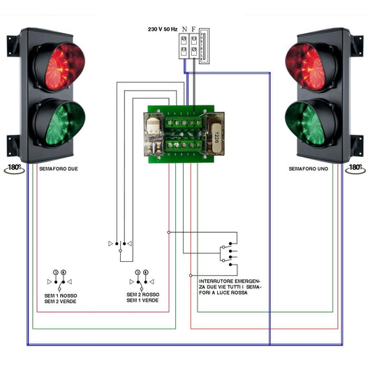 IMPIANTO SEMAFORICO MANUALE TELEINVERTITORE 24 LED Securvera SK-SDTIMS2LRE