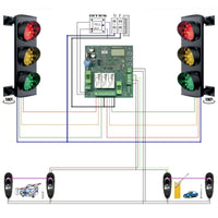 KIT IMPIANTO SEMAFORICO 2 LUCI LED ROSSO VERDE 230V 3W Securvera SK-SL3IS2F3LD