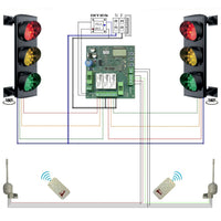 IMPIANTO SEMAFORICO 3 LUCI LED ROSSO GIALLO VERDE 230V Securvera SK-SL3RCSL3SD