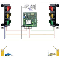 IMPIANTO SEMAFORICO 3 LUCI 24 LED ROSSO GIALLO VERDE 24V Securvera SK-STLISFA2SB