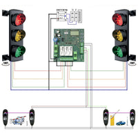 IMPIANTO SEMAFORI 3 LUCI LED ROSSO GIALLO VERDE 24V Securvera SK-STLISDA2SD