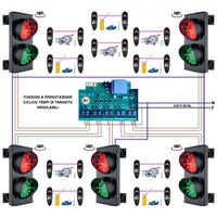 IMPIANTO 5 SEMAFORI 2 LUCI LED ROSSO VERDE PRENOTAZIONE Securvera SK-SAC2LXFCSE