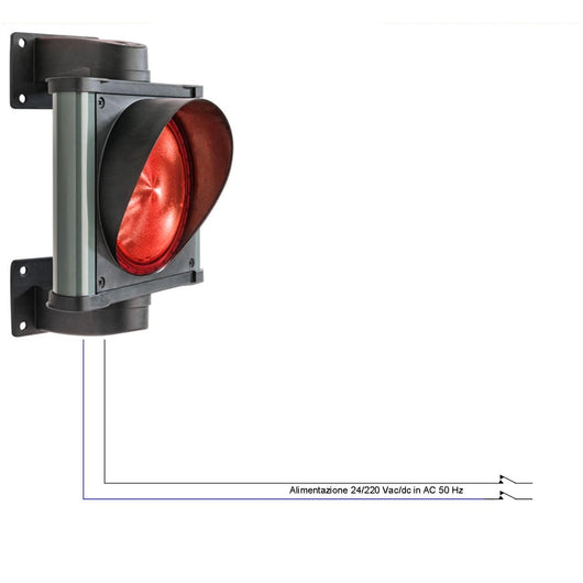 SEMAFORO LUCE ROSSA 24 LED Ø VETRO 141 mm 24/220V IP66 Securvera SV-LRSLAUELRB