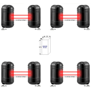 4 BARRIERE IR ATTIVI ORIENTABILI DOPPIO FASCIO SINCRO Securvera SD-BET4BDRSOC