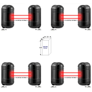 4 BARRIERE IR ATTIVI ORIENTABILI DOPPIO FASCIO SINCRO Securvera SD-BEC4BDRSOB