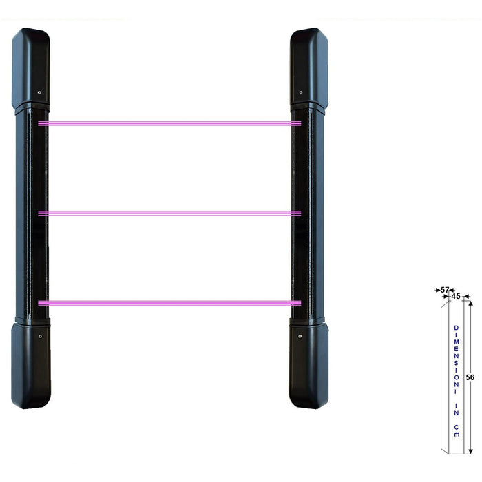 SENSORE DI ALLARME 3 DOPPI FASCI IR BARRIERA ESTERNA Securvera SD-BTEBETDFTA