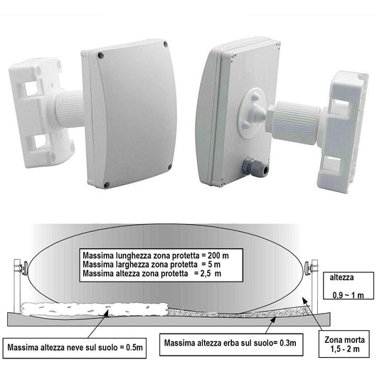 BARRIERA A MICROONDE ATTIVA PORTATA 150 METRI 10.525GHz Securvera SA-BM6BMEHRSC