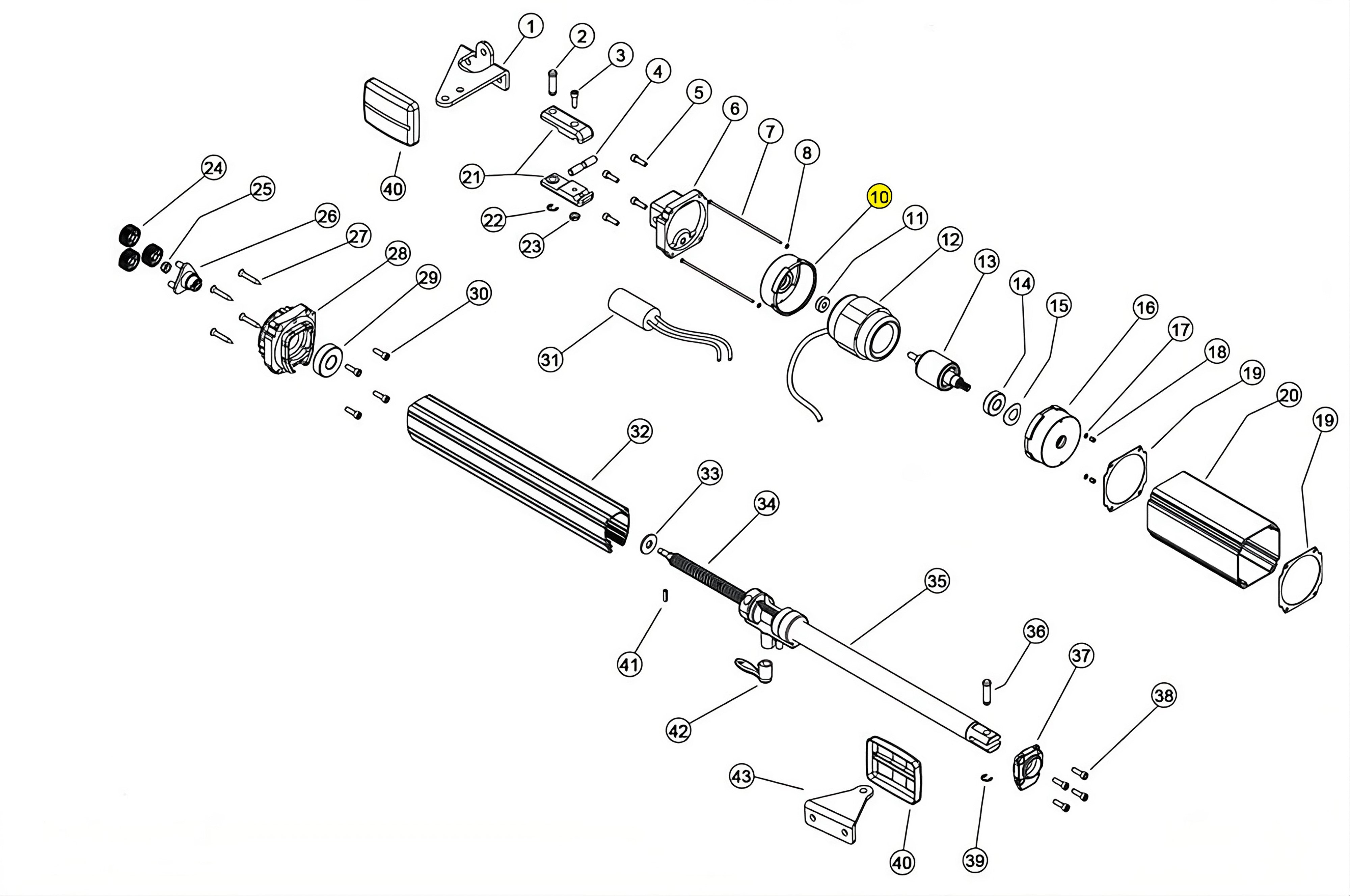 121022 COPERCHIO POSERIORE STATORE ALLUMINIO LINEAR 11 VH 230V RICAMBIO