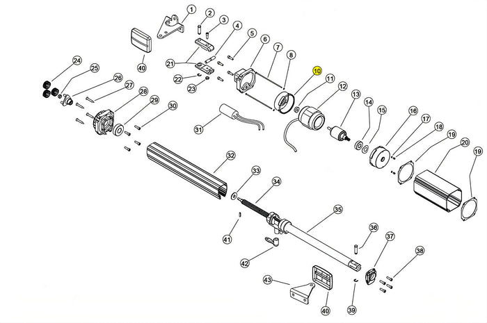 121022 COPERCHIO POSERIORE STATORE ALLUMINIO LINEAR 11 VH 230V RICAMBIO