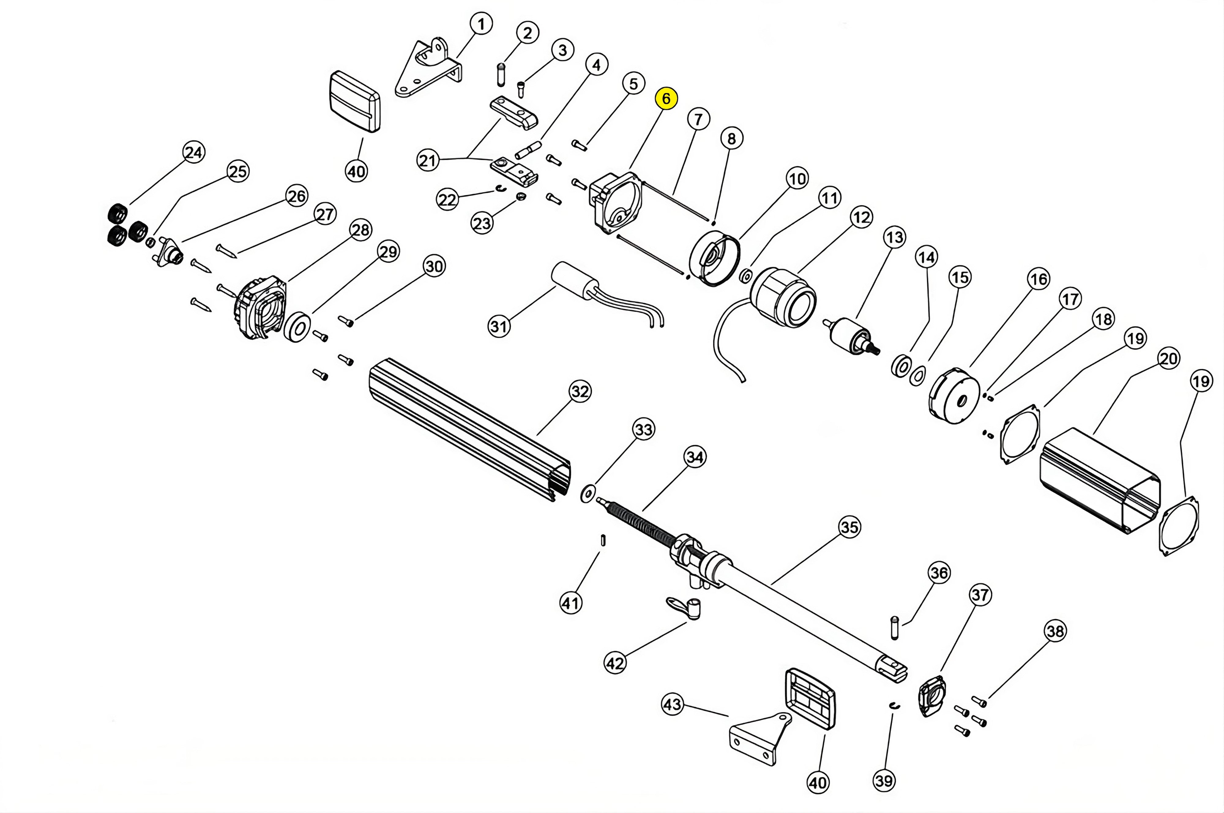 140025/A COPERCHIO POSTERIORE LINEAR 11 VH 230V RICAMBIO
