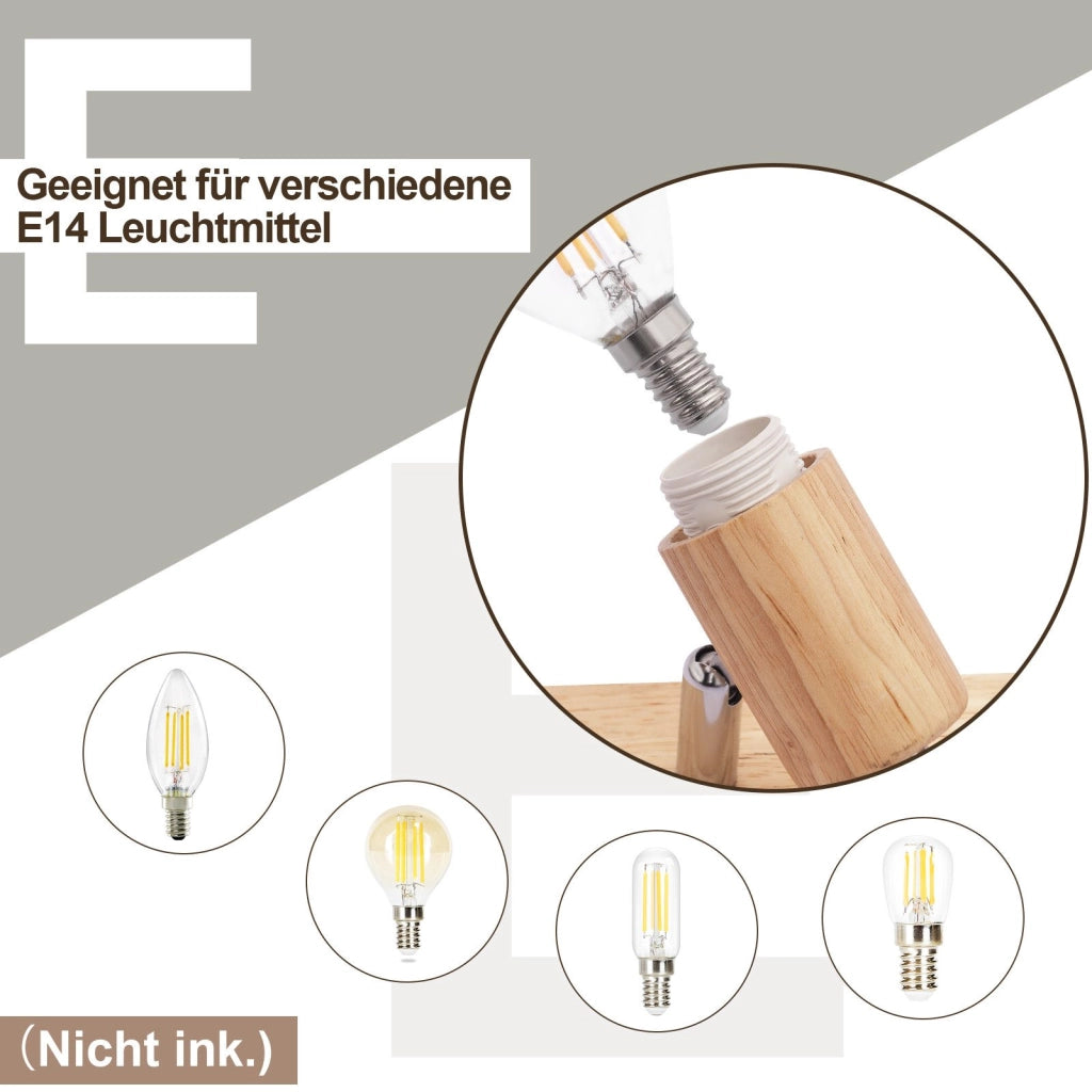 ZMH Faretto da soffitto neri 4 fiamme E14 moderni max 25W per soggiorno