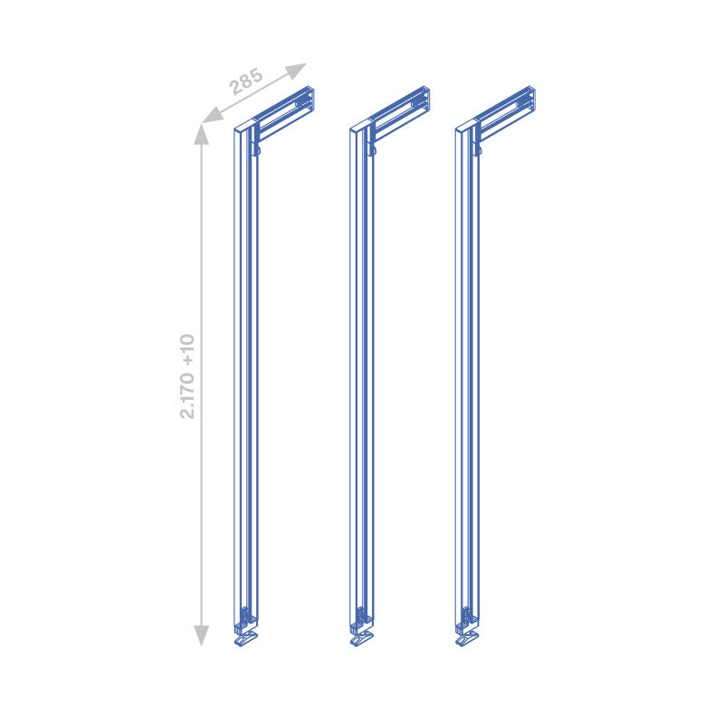 Kit di Reggimensole per 3 ripiani in Legno e 1 modulo per struttura Zero, Zama, Verniciato grigio pietra