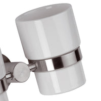 Portabicchiere doppio in ceramica - serie minimal inox