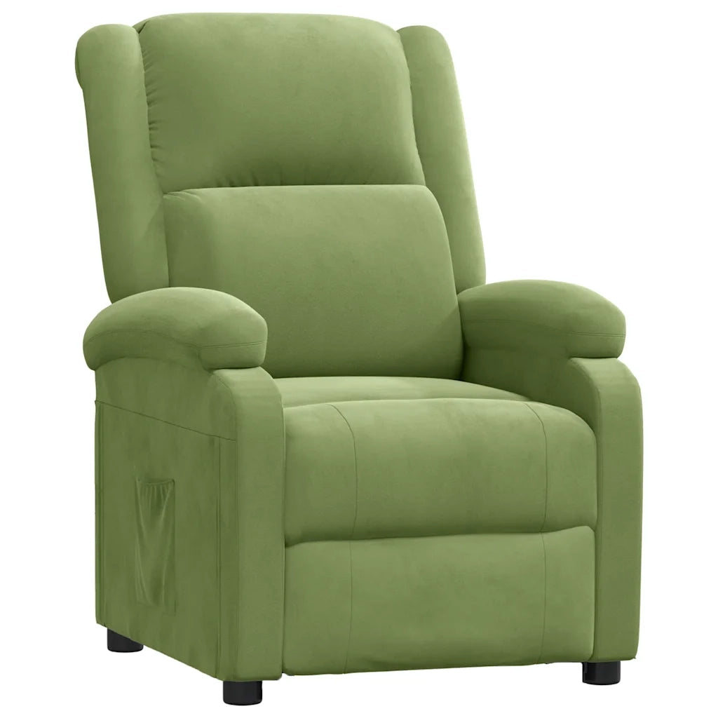 Poltrona Reclinabile Verde Chiaro in Velluto