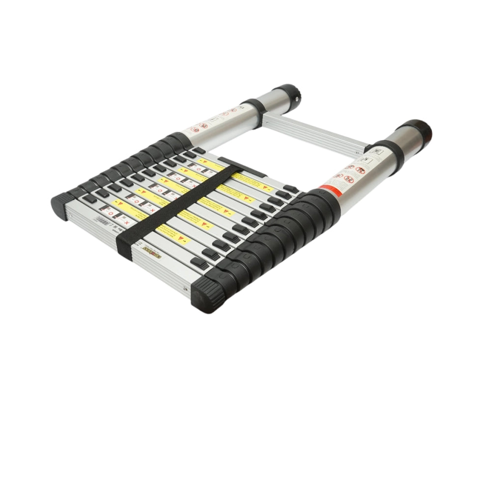 Scala telescopica in alluminio Crownman, 3,8 m, 13 gradini antiscivolo, portata massima 150 kg