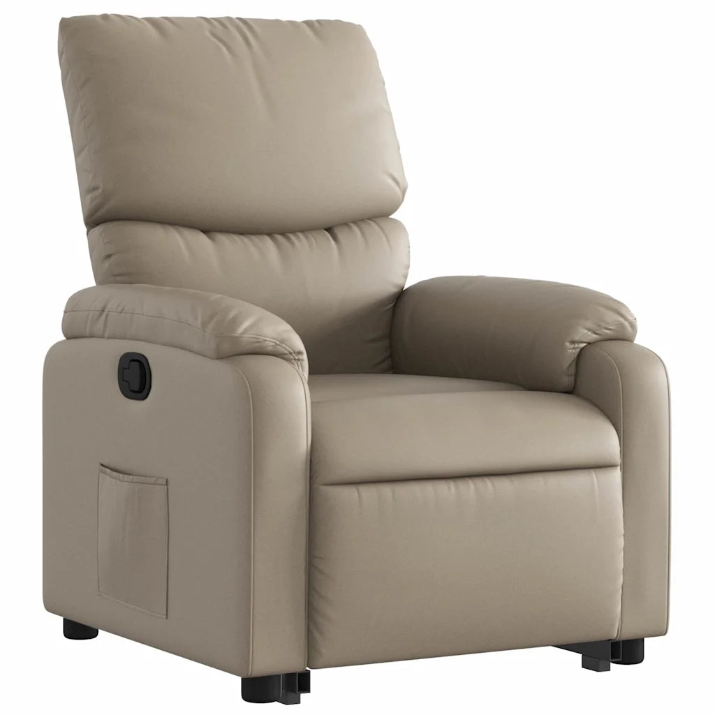 Poltrona Alzapersona Reclinabile Cappuccino in Similpelle 3204892