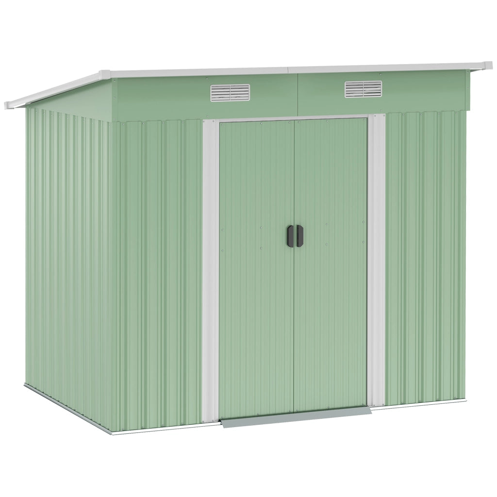 Casetta da giardino in metallo ¨C zephmum ¨C 207x130x182 cm verde