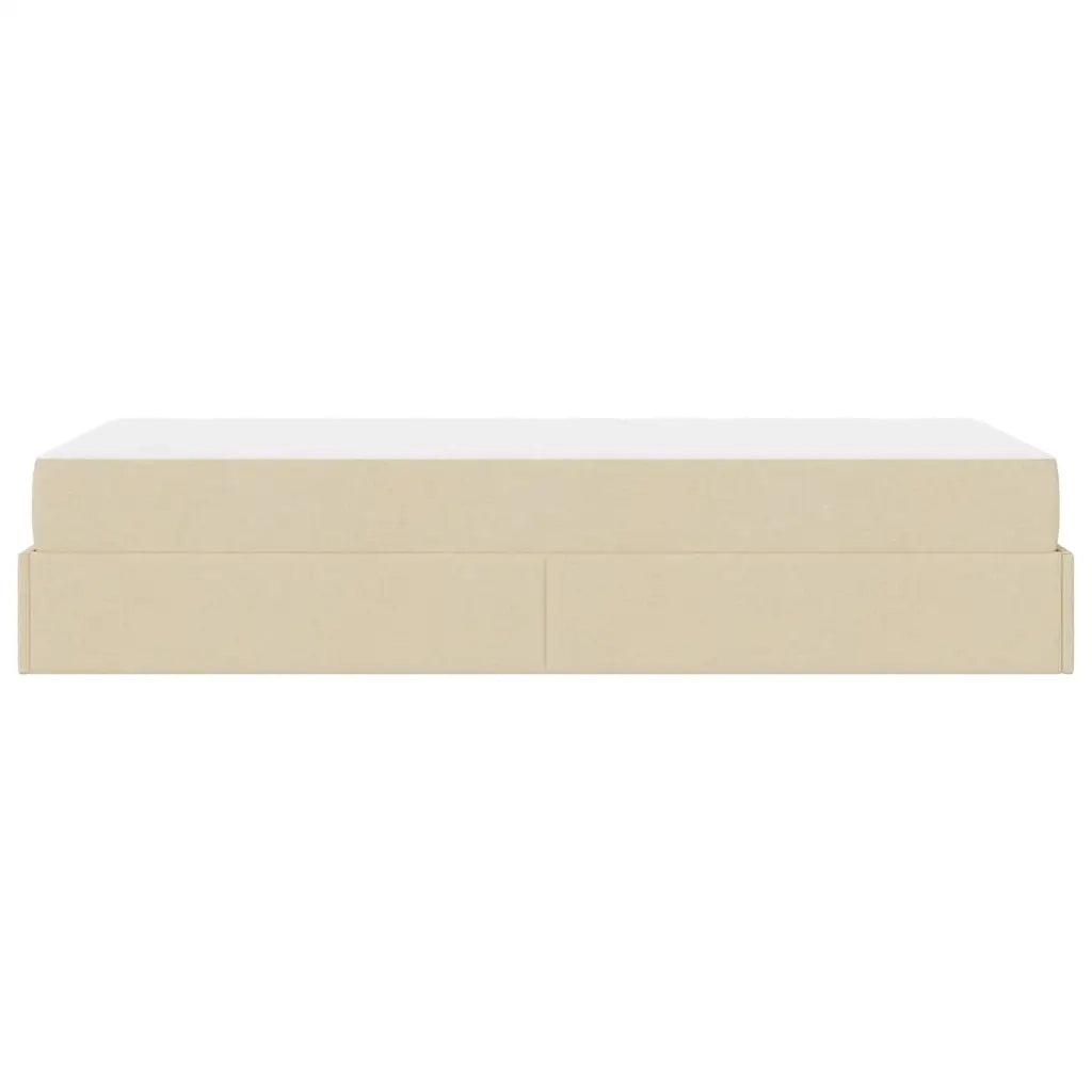 vidaXL Struttura del letto con materasso Crema 90 x 200 cm Tessuto