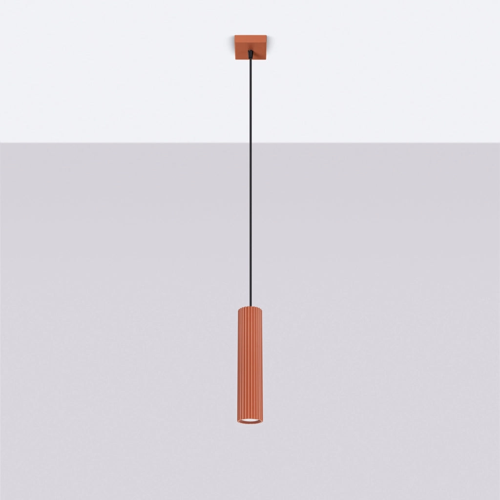 Lampada a sospensione moderna ocra rossa tubo GU10 Pure Lume
