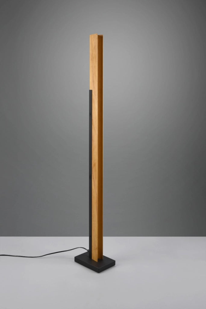 Lampada da terra LED Kerala nera legno 16W dimmer Trio