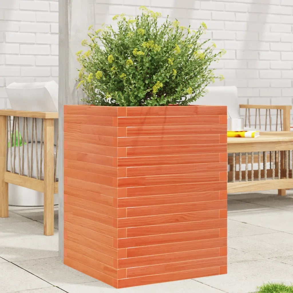 Fioriera Giardino Marrone Cera 50x50x68,5cm Legno Massello Pino 3282466