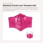 Corset per donna - Cinturino elastico con chiusura a clip - Cinturino retro - Costume da Halloween - Materiale PU rosso