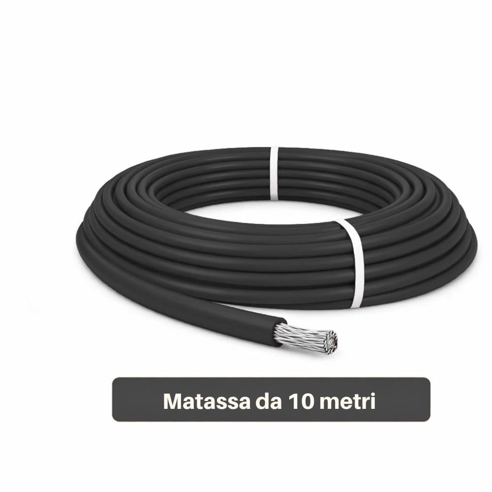 Cavo solare unipolare nero 6 mm² en 50618 per impianti fotovoltaici *** lunghezza metri 10, confezione 1