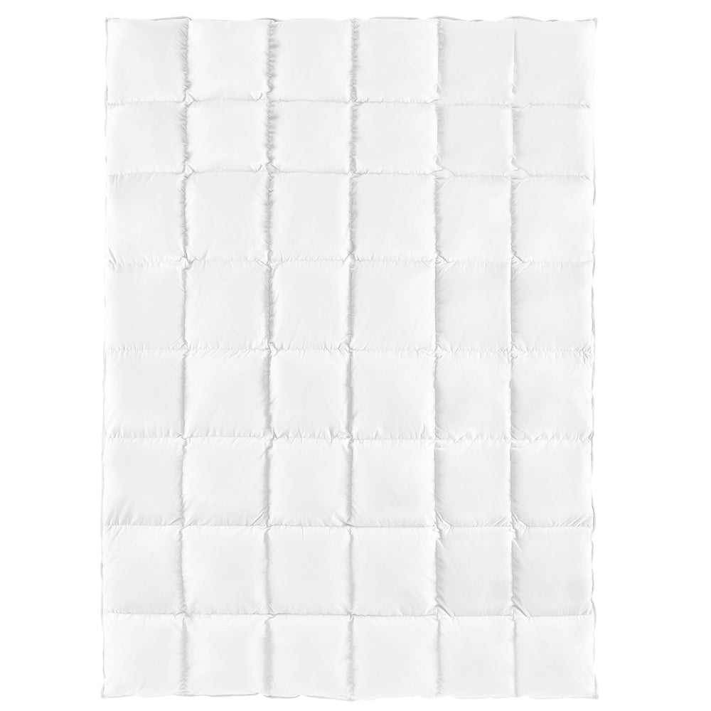 Piumino in cotone Japara bianco matrimoniale 155 x 220 cm imbottitura in piumino d'anatra trapuntato camera da letto