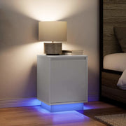 Comodini con Luci a LED 2 pz Bianco 38x34x50 cm 861266