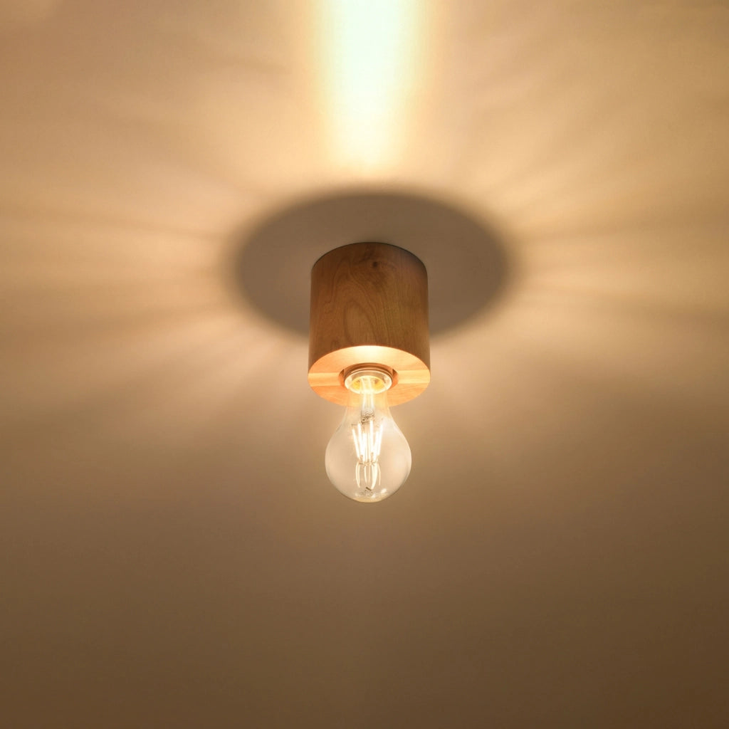 Lampada da soffitto SALGADO in legno naturale