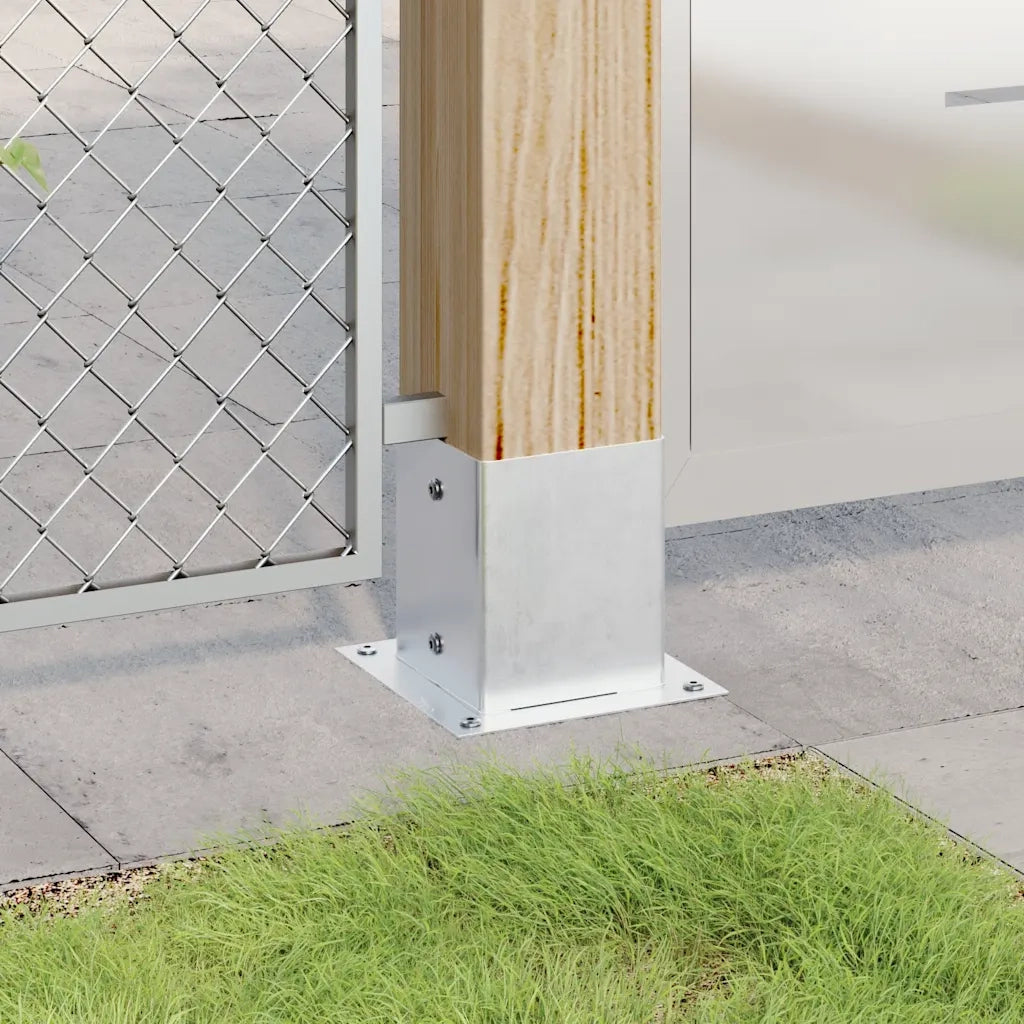 vidaXL Basi per Pali Quadrate 12 pz Argento 101x101 mm Acciaio Zincato