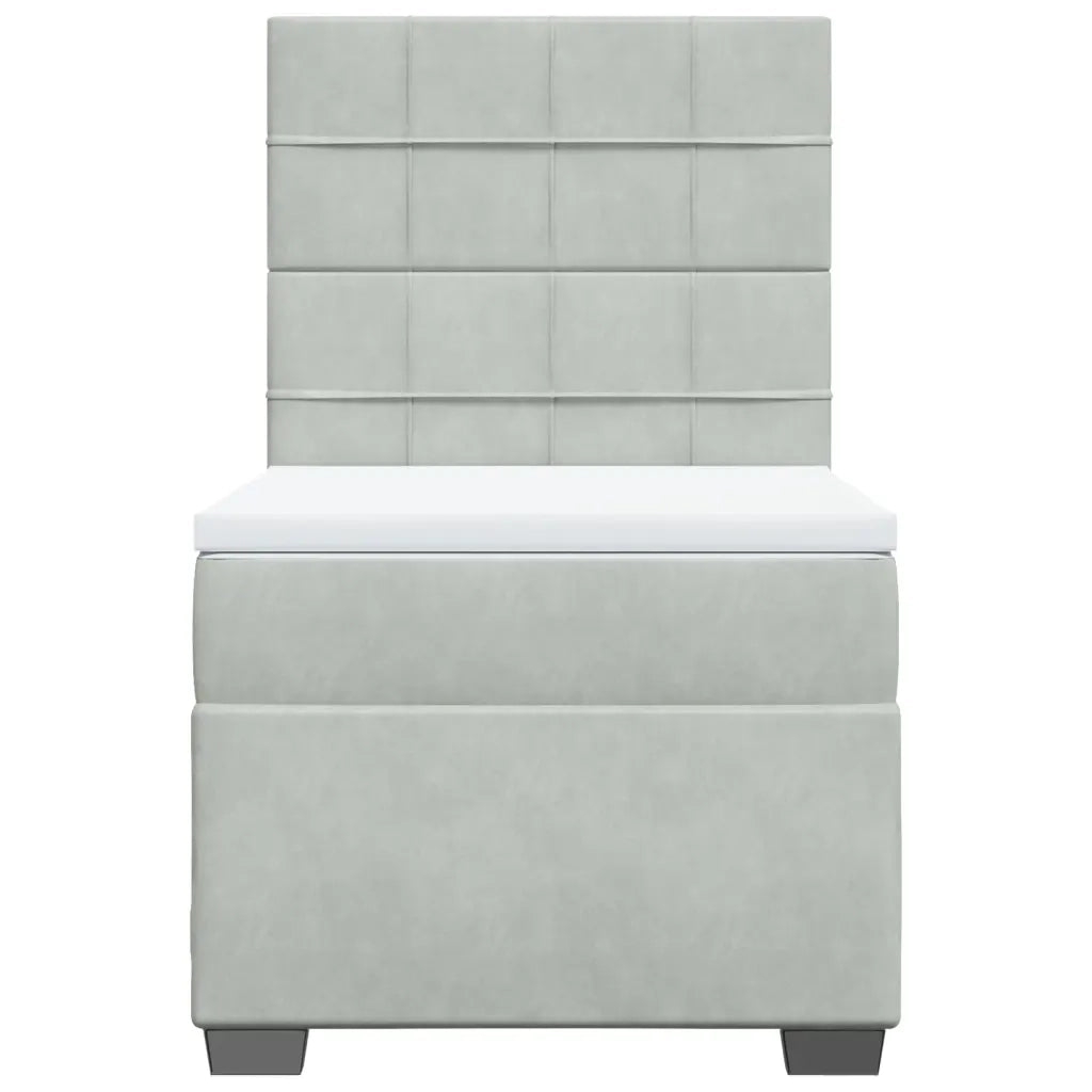 Giroletto a Molle con Materasso Grigio Chiaro 80x200 cm Velluto 3290762