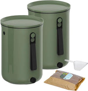 Kit di inizio per rifiuti domestici e compostaggio con attivatore di lievitazione 1 kg (oliva) - 2 pezzi