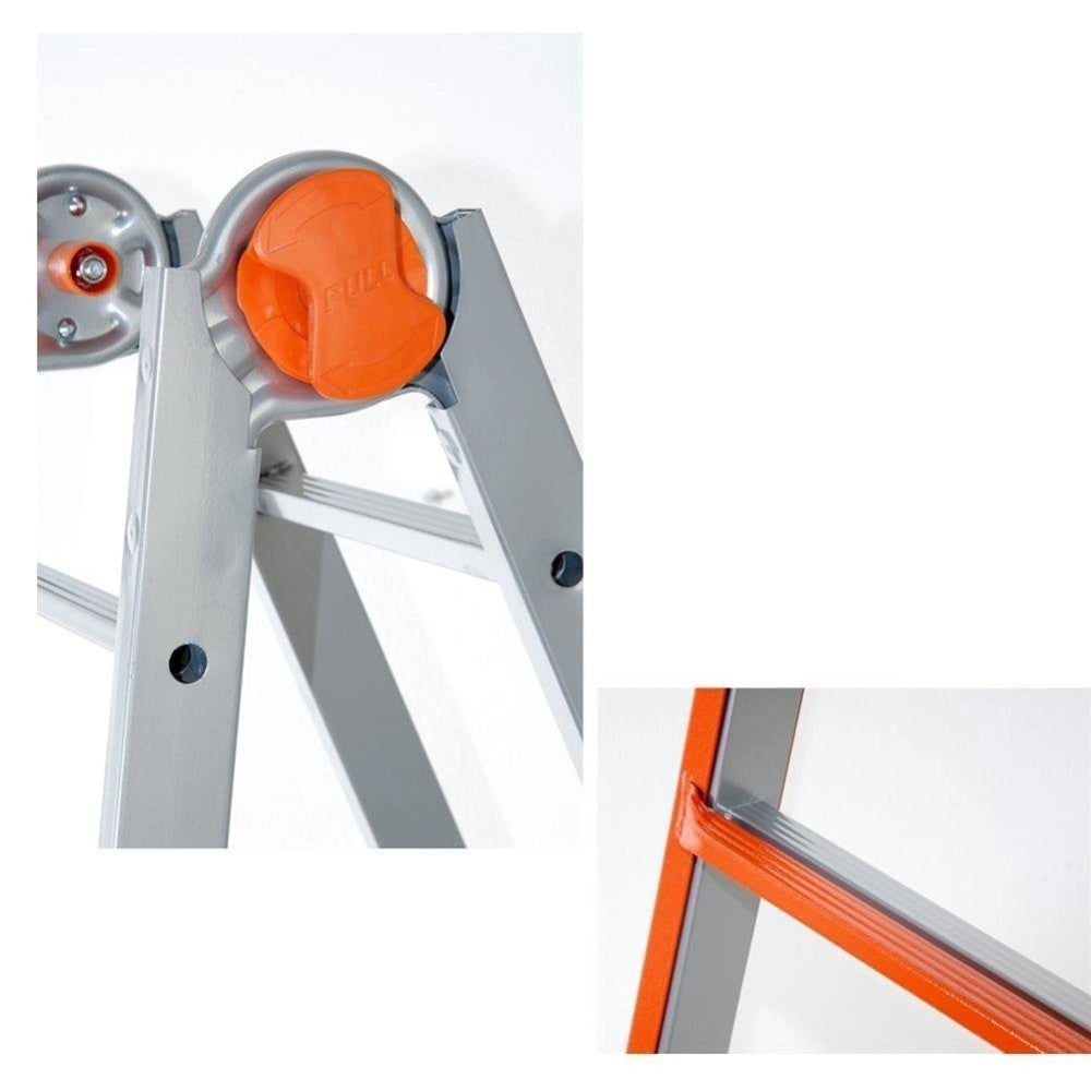 Trade Shop - Scala Scaletto Telescopico Super In Acciaio 5,20 Mt Gierre Multiuso 5+4 Gradini -