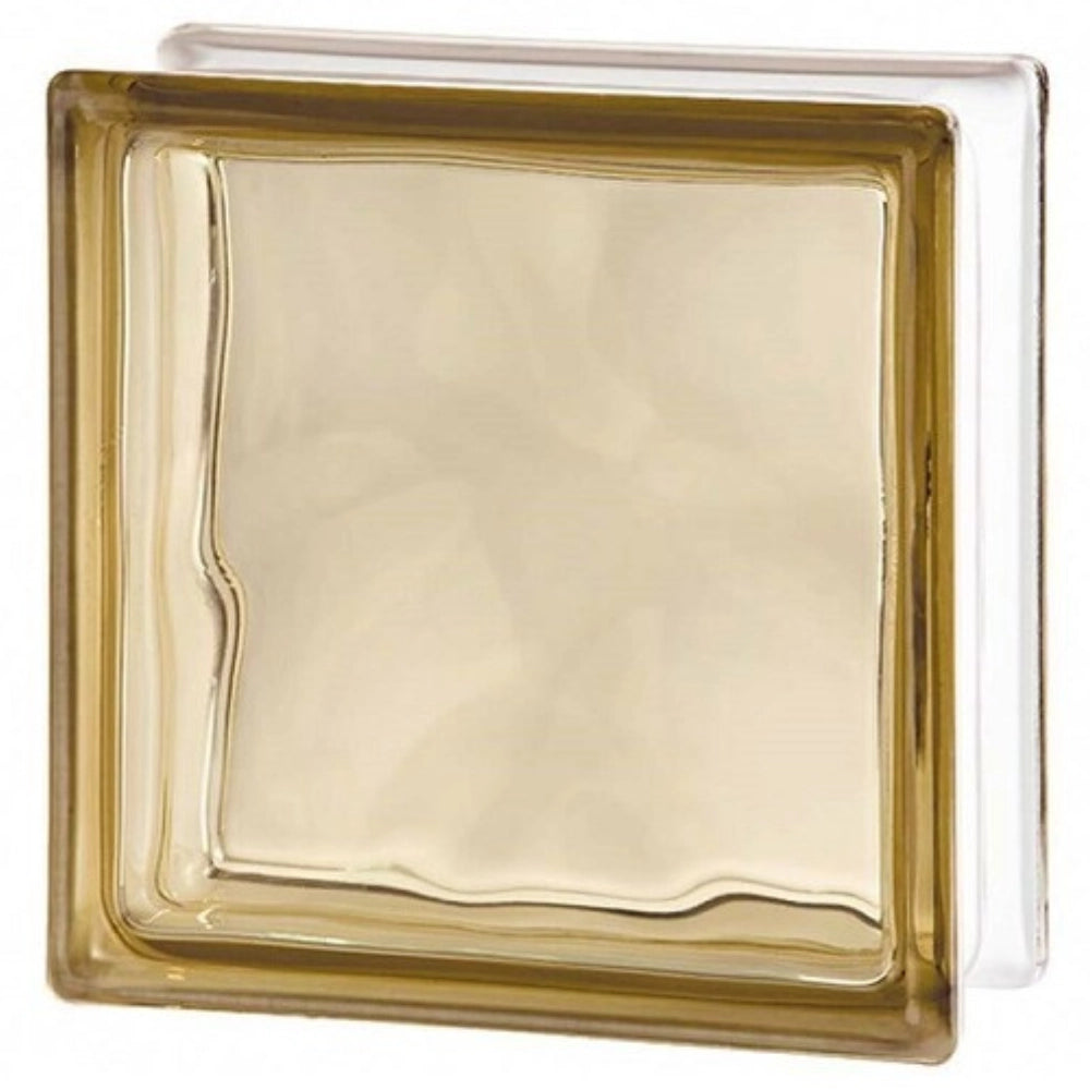 Vetromattone effetto ondulato propagazione armoniosa luce 190 x 190 x 80 mm *** colore- avana, confezione 1