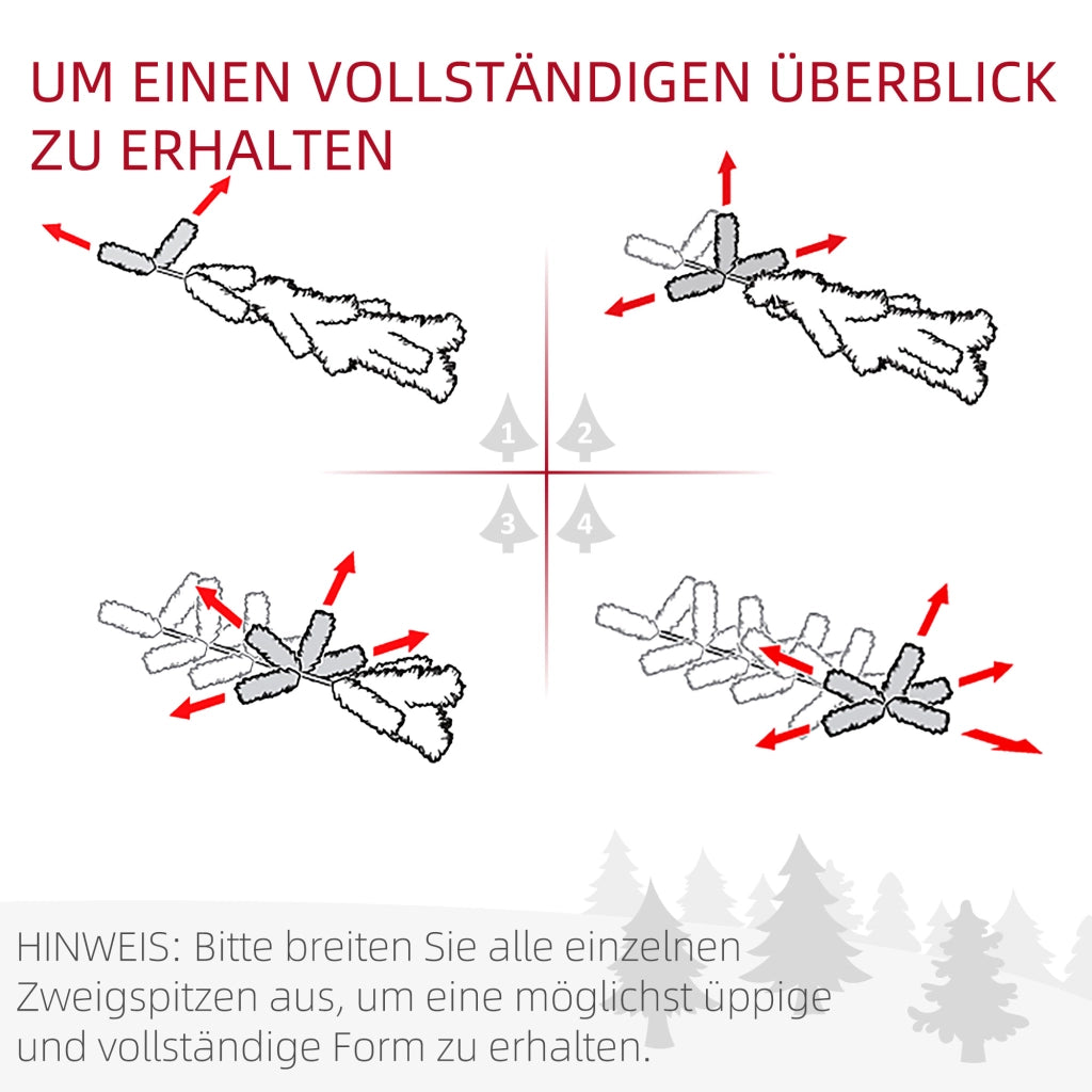Albero di Natale Artificiale ¨C zephmum ¨C 210 cm, PVC, Verde/Bianco