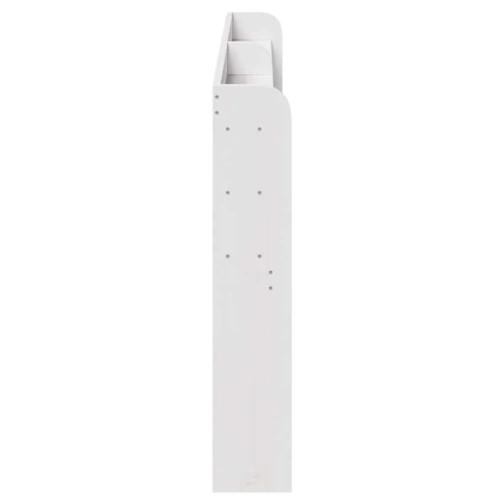 Testiera con Ripiani Bianca 200 cm in Legno Massello di Pino 850939