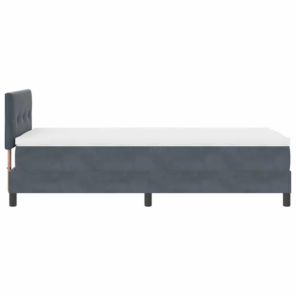 Letto a molle con materasso Grigio scuro 90 x 200 cm Velluto 3339147