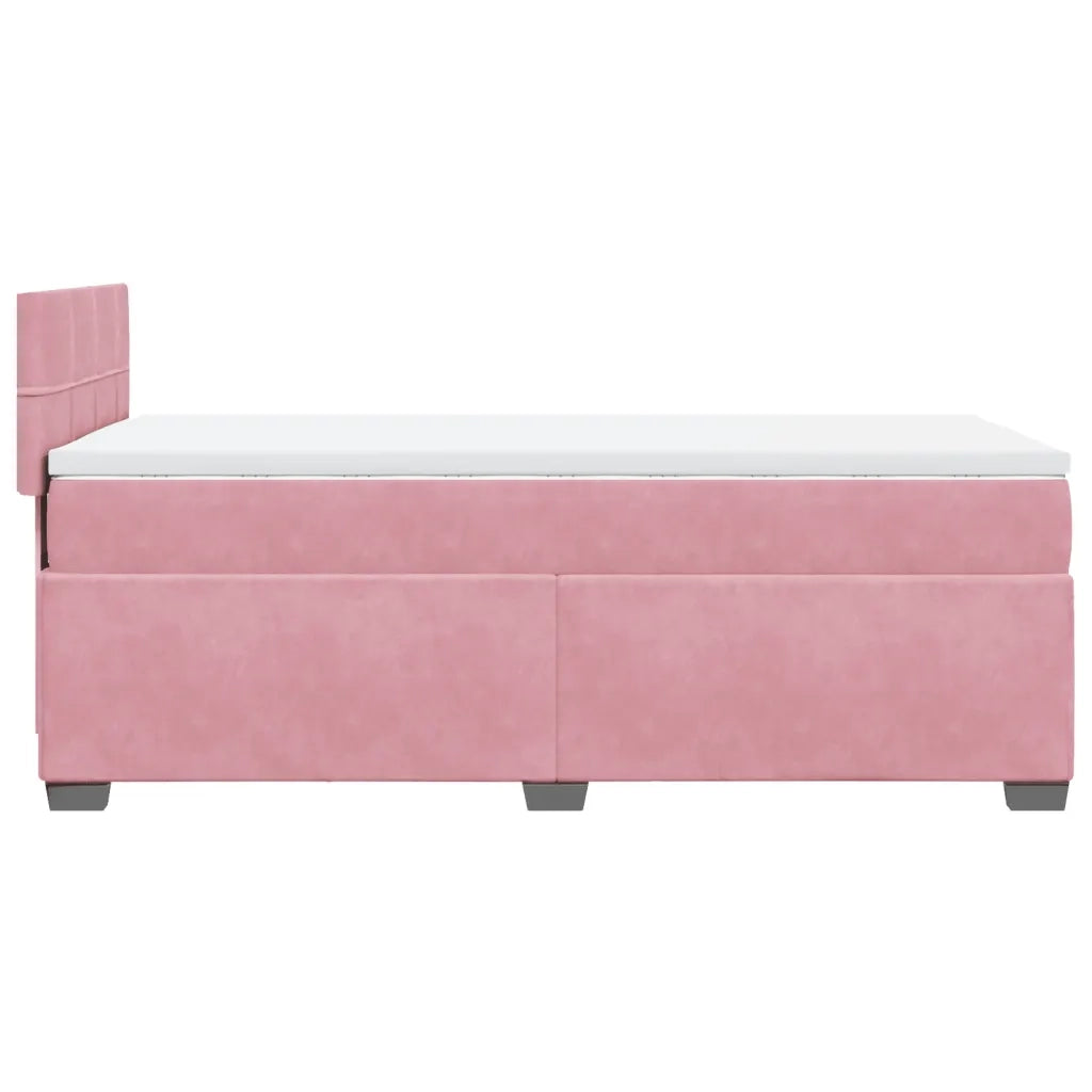 Giroletto a Molle con Materasso Rosa 90x200 cm in Velluto