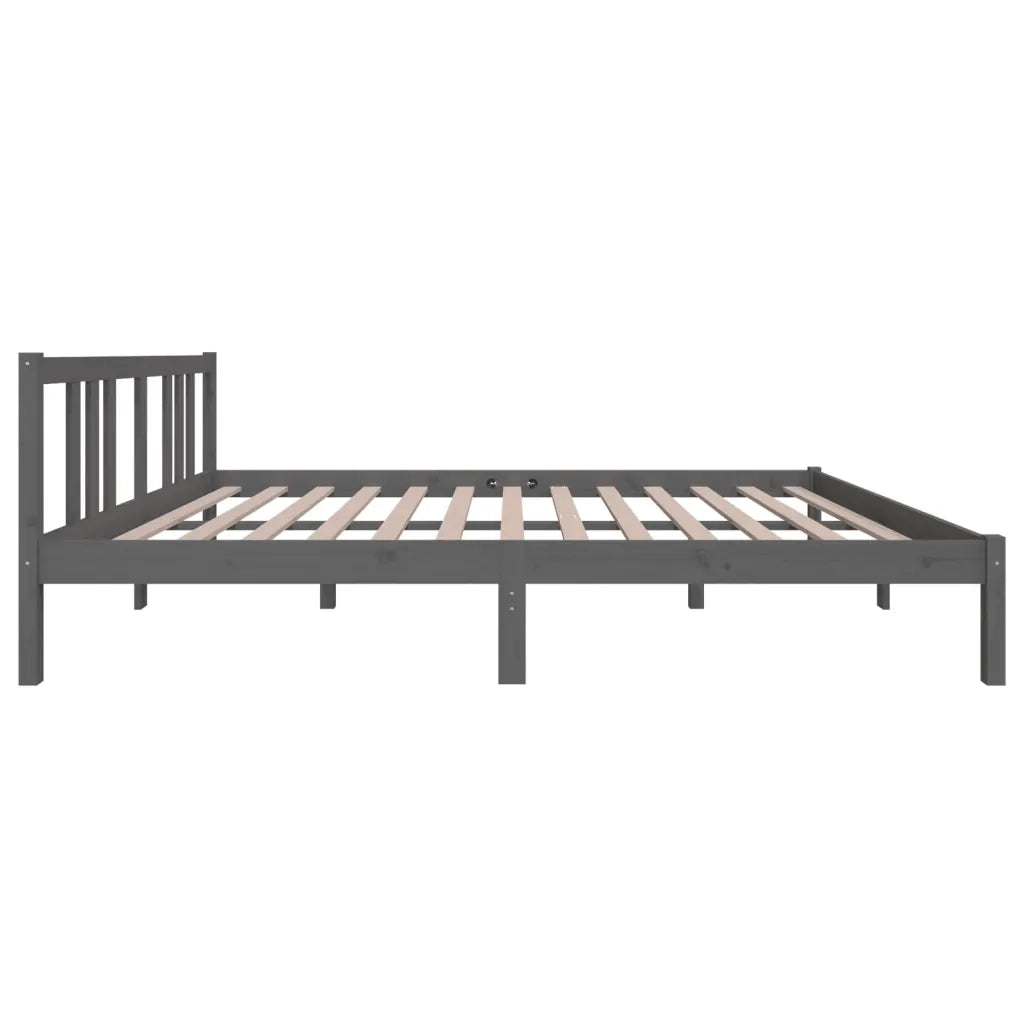 Giroletto Grigio in Legno Massello 150x200 cm 5FT King Size cod mxl 31717