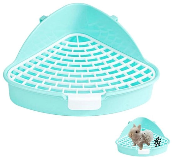 Recinzione per gatti riutilizzabile, 24,8 x 20,5 x 10,5 cm, toilet per animali, installazione semplice per conigli, chinchilla, maiali, scoiattoli (blu)