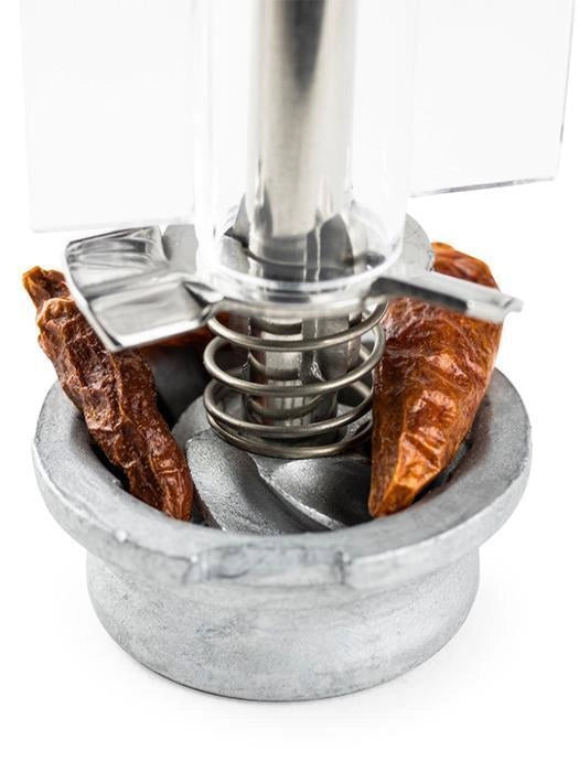 Peugeot 29050 Ouessant Macinapepe per Peperoncino Essiccato con Regolazione della Macinatura Acciaio inox Trasparente