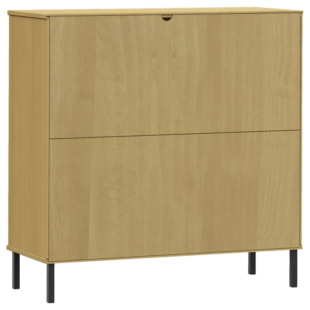 Libreria con Gambe-Scaffale per Libri-Mobile di Stoccaggio Metallo Marrone 90x35x90,5 cm Massello OSLO