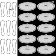 Haken per Plafondo autoadesivi - Clip per Albero Bandiera - Translucido - Cucina Bagno - Senza Forare - 23 mm - 100 Pezzi di haken per plafondo autoadesivi