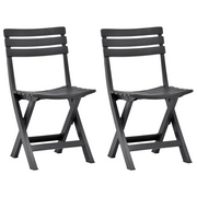 Sedie da Giardino Pieghevoli 2 pz in Plastica Antracite cod mxl 55651