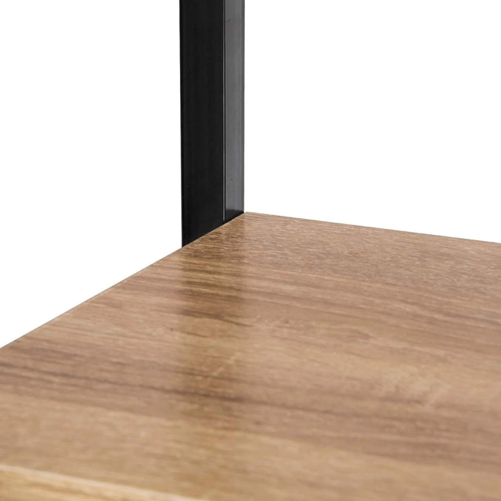 Mensola con ripiano in metallo e legno di rovere nero chiaro 19_0000381